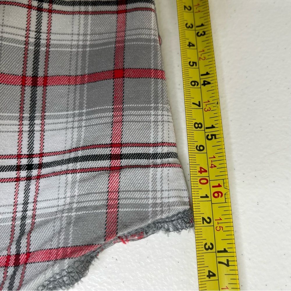 Wrangler Brushpopper Plaid Gray Red Pearl Snap Long Sleeve Shirt Men Size Large - Picture 10 of 13